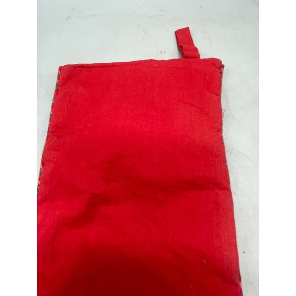Christmas stocking teddy bear treen red star candy cane heart padded plaid READ - Picture 6 of 6